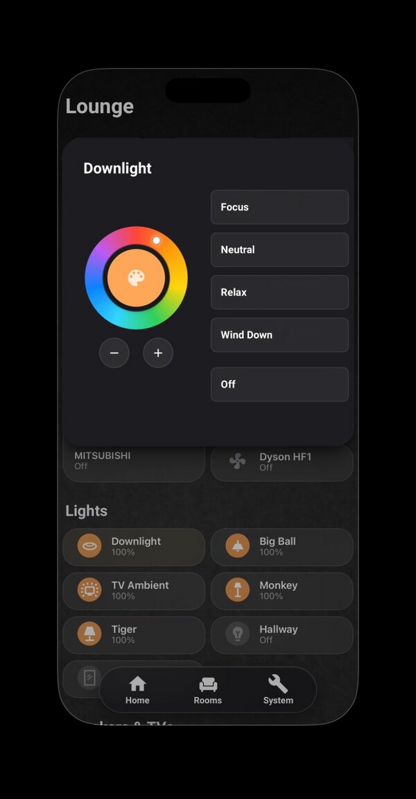 Tunable white keypad popup